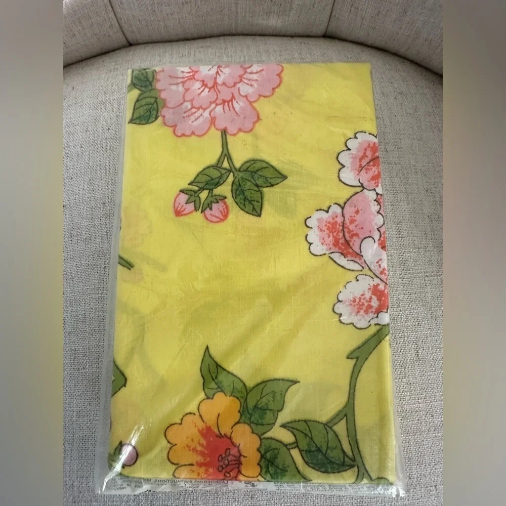 NIP! VTG Martex Floral Standard Pillowcase Set Cherry Blossom Colorful Cottage